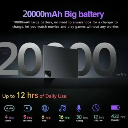 2025 new7s pro tablet tela 4k com snapdragon 8gen2 android 14 sistema modo duplo 5g e wi-fi 20000mah 22gb ram 2tb de armazenamento - Image 3